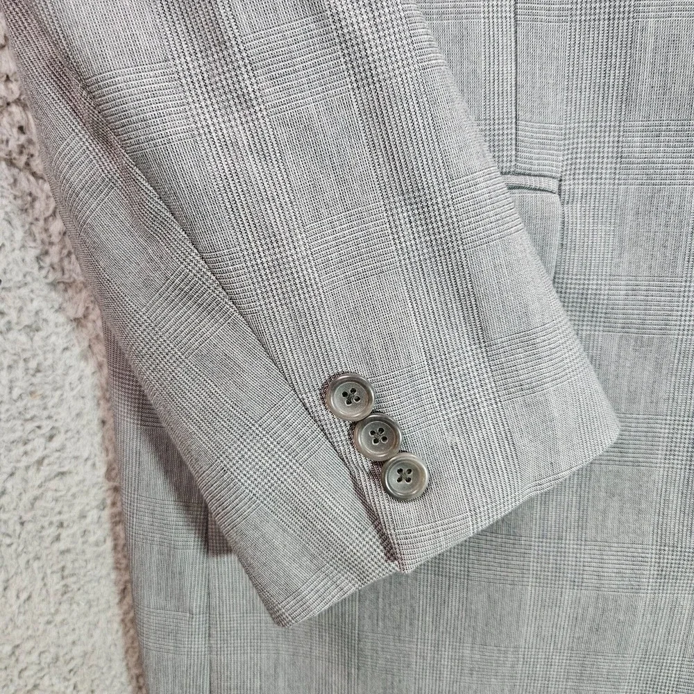 Banana Republic Sport Coat Blazer Suit Men 44R Tailored Fit Wool Plaid -Pls Read